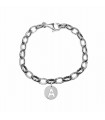 Links Bracelet with Openwork Initial Medal