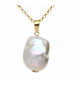 Baroque Pearl Pendant in Gold