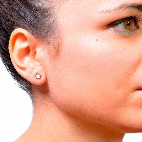 Pendientes nácar jazmín en plata