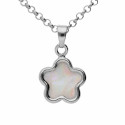 Silver nacre jasmine pendant