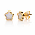 Gold Jasmine Earrings with Mother of Pearl