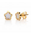 Gold Jasmine Earrings with Mother of Pearl