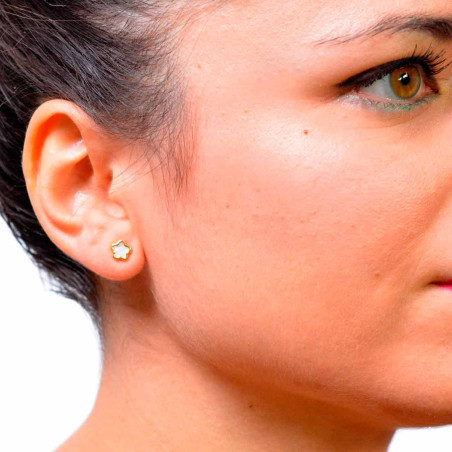 Pendientes baratos flor dorados