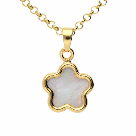 Golden Jasmine Pendant with Mother of Pearl