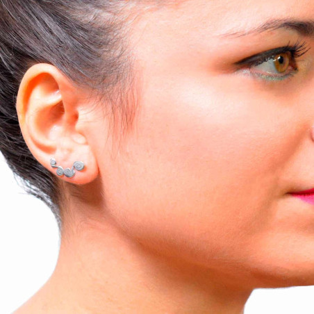 Pendientes plata con circulo en plata