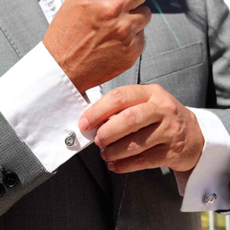 Gemelos hombre en plata y nudos