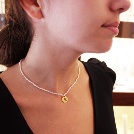 Pearl Choker with Personalized Medallion