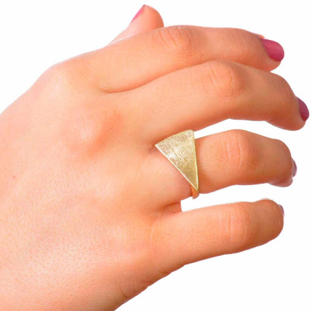 Gold-plated Silver Triangle Ring