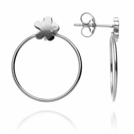 Pendientes aros jazmín de plata
