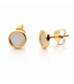 Gold Mother of Pearl Circles Earrings