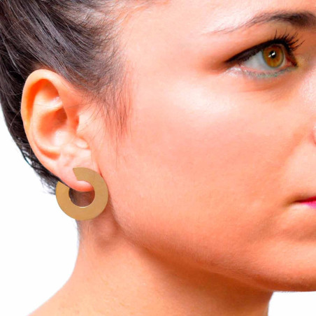 Aros de plata planos con chapado en oro