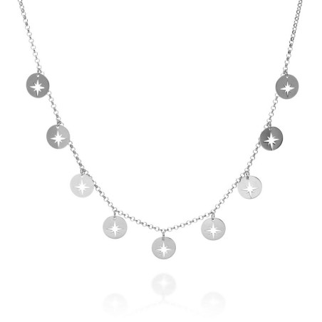 Compass rose necklace in silver