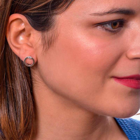 Silver earrings with cubic zirconia