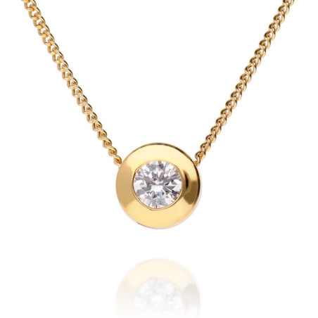 Zirconia pendant necklace in sterling gold