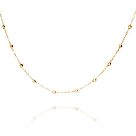Ball and chain necklace in sterling gold
