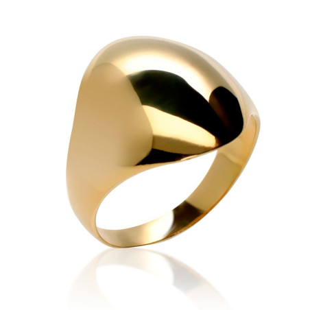 Oval gold signet ring