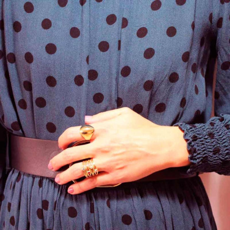 anillo sello de plata chapado en oro