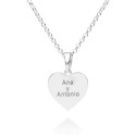 Silver Personalized Heart Pendant
