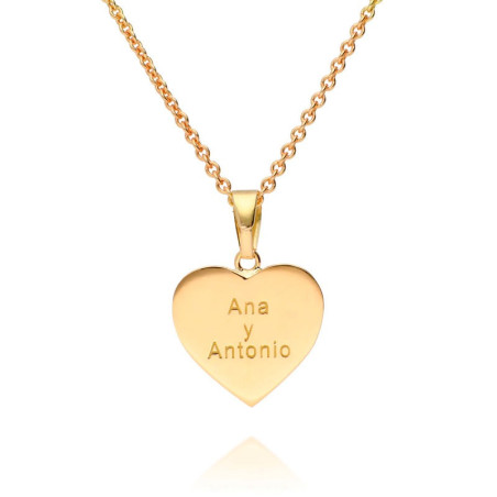 Personalized gold heart pendant