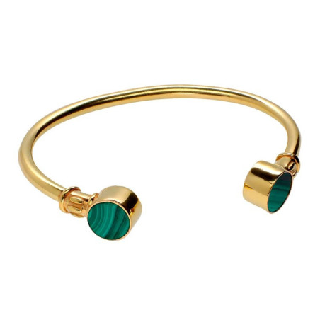 Pulsera malaquita chapado en oro