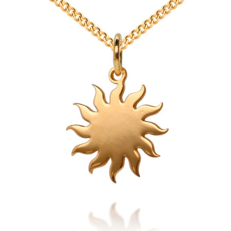 Sun pendant in sterling gold