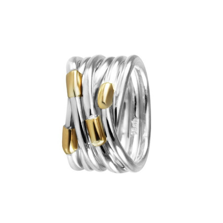 Anillo plata y oro