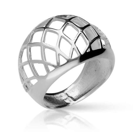 Anillo rejilla plata