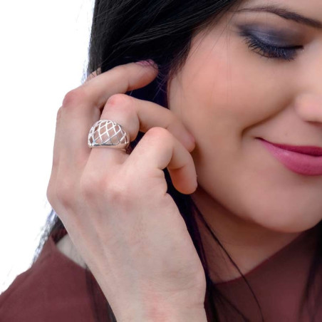 anillo de plata calado