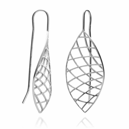 Pendientes rejillas grandes en plata