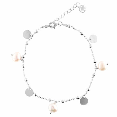 Balls, pearls and medals anklet