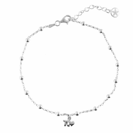 TQ heart anklet in silver