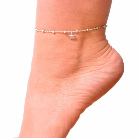 Tq heart anklet in sterling silver