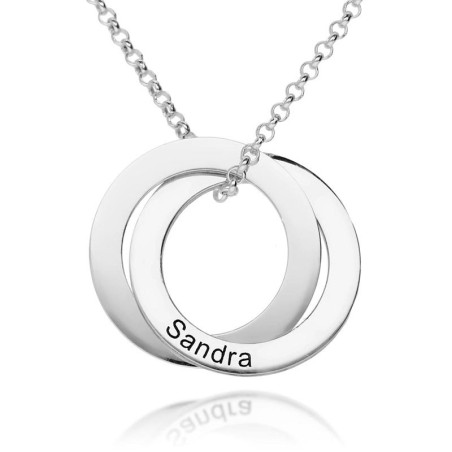 Silver choker with circles and personalized names