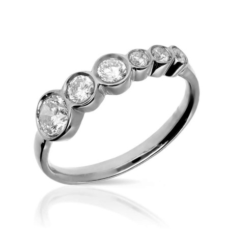 Anillo brillantes en plata de ley