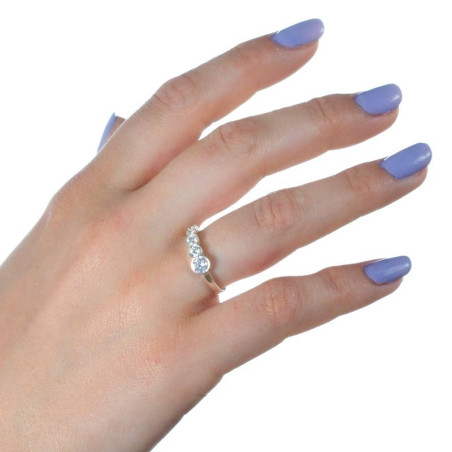 anillo de plata de primera ley con circonitas
