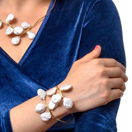 Pulsera perlas barrocas de plata
