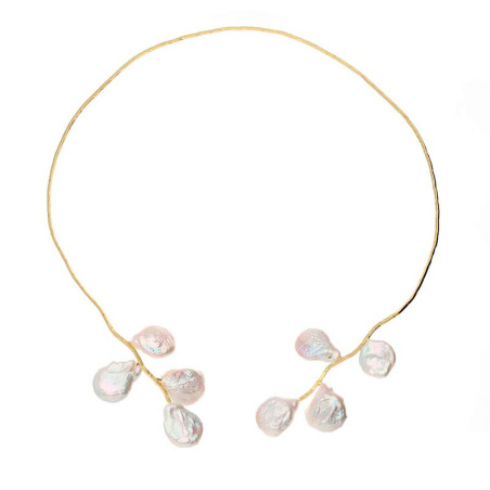 Golden baroque pearl chokers