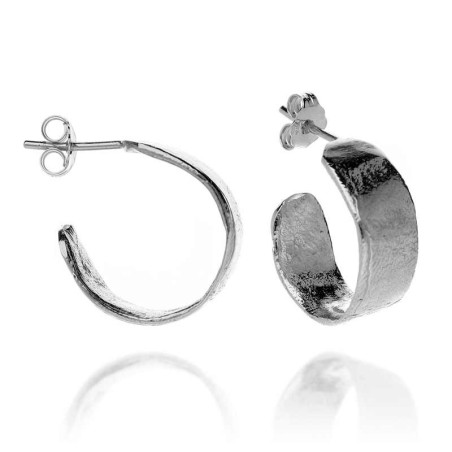 Pendientes cera anchos en plata