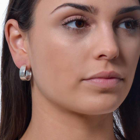 Silver irregular finish earrings