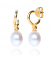 Golden Pear Pearl Earrings