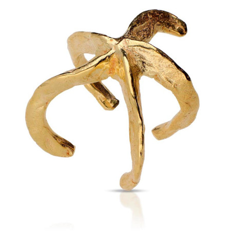 Anillo estrella de mar dorado