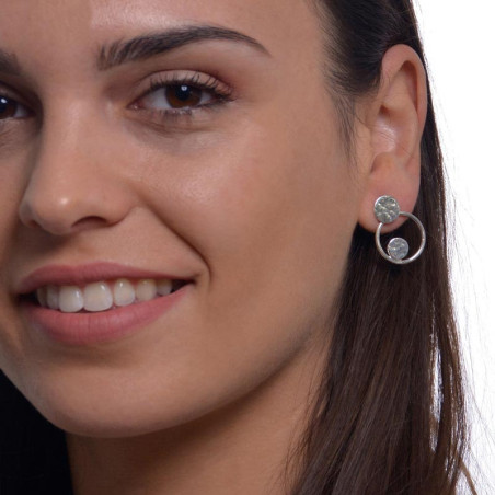 Pendientes aros con círculos de sistema de presión
