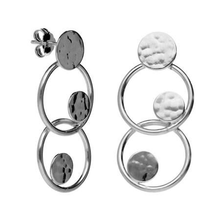 Pendientes aros de plata de la colección Orbital
