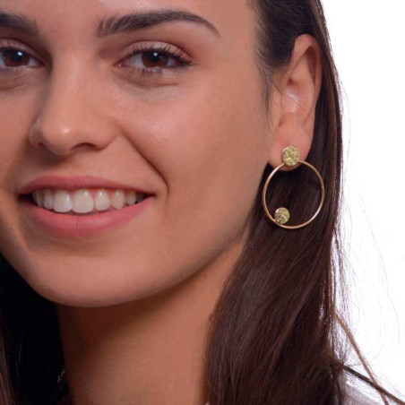 Pendientes aros dorados con aros y círculos