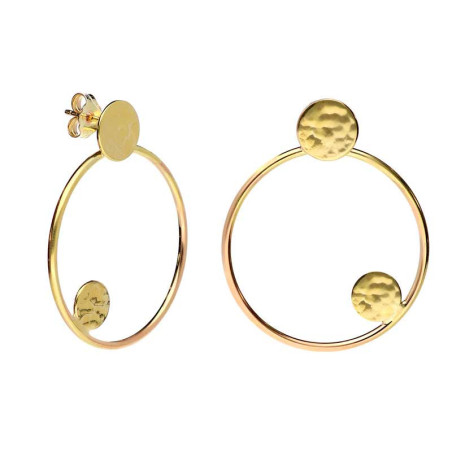 Golden orbital hoop earrings