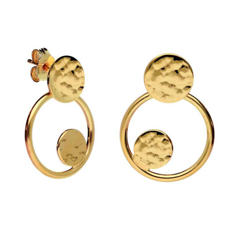 Small golden hoops earring