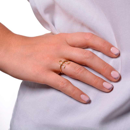 Anillo serie Valeria en plata chapada en oro
