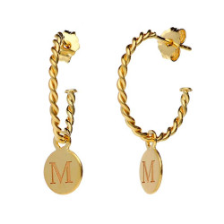 Pendientes Aros Medallas Iniciales