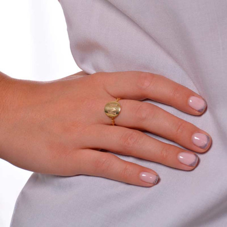 Anillo inicial personalizada en plata chapada en oro