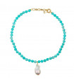 Sumatra Amazonite Baroque Pearl Necklace